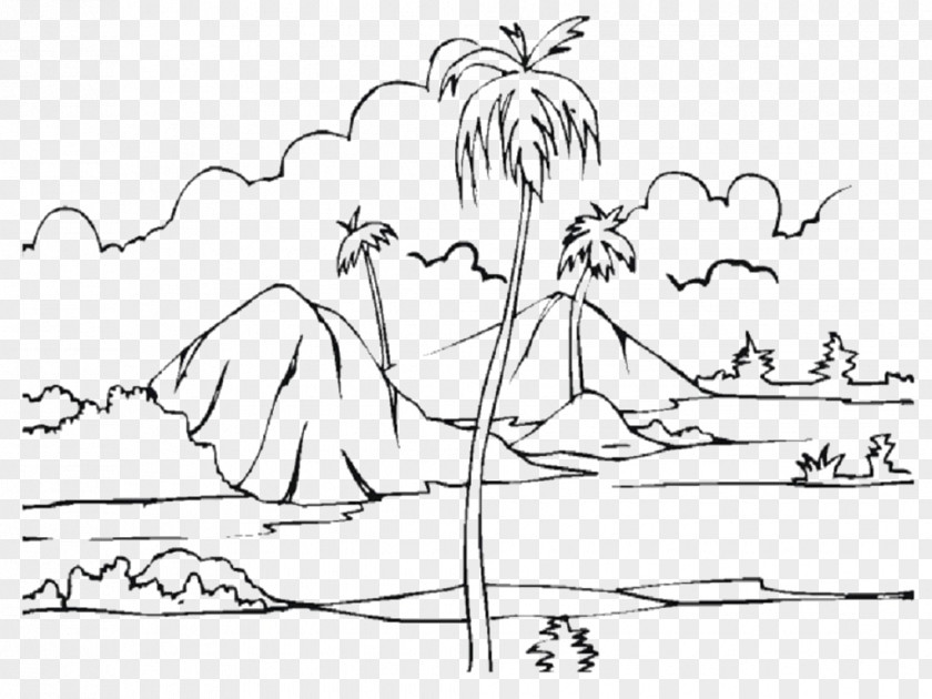 Landscape Coloring Book Drawing Adult PNG