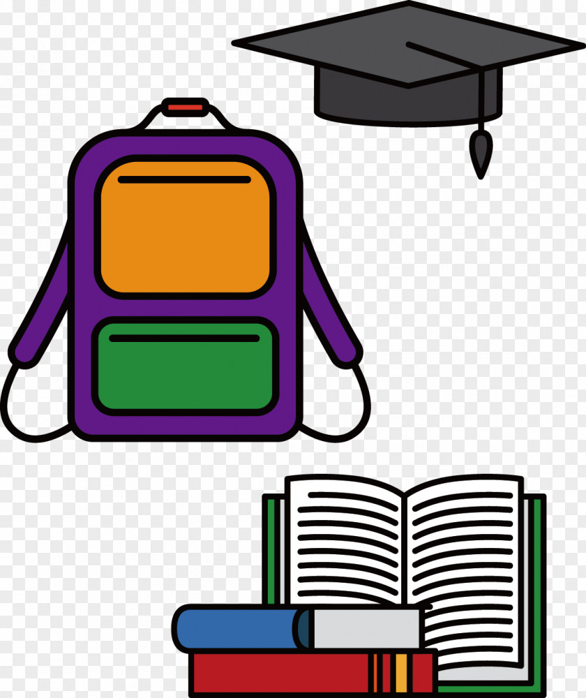 School Supplies Vector Image Illustration PNG