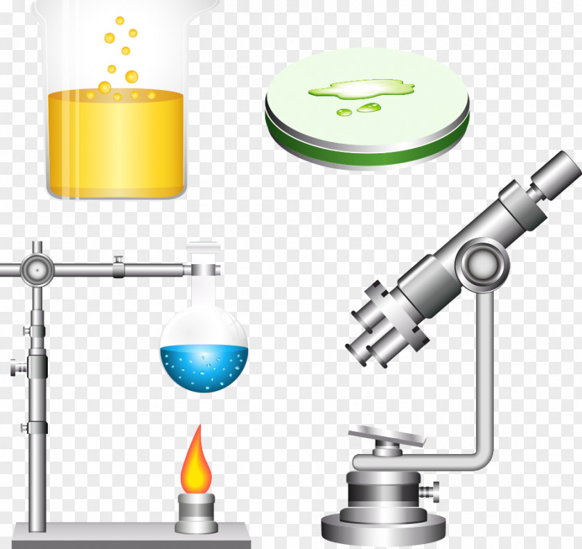 Vector Chemicals And Microscopes Chemistry Laboratory Chemical Substance Science PNG