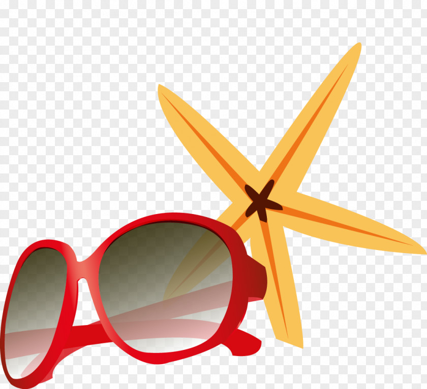 Vector Glasses Starfish Light PNG