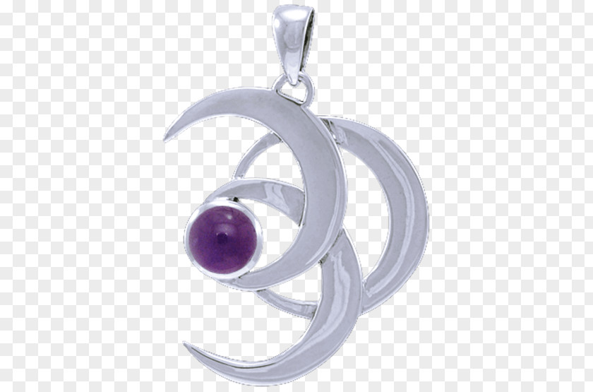 Triple Moon Amethyst Charms & Pendants Body Jewellery Silver PNG