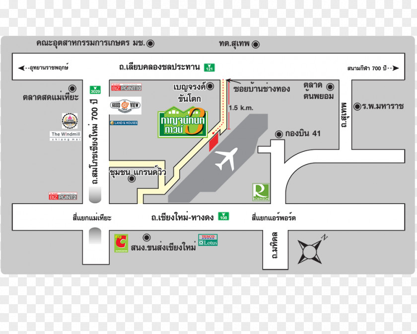 กาญจน์กนกทาวน์ 3 1 Mae Hia Meter Map PNG