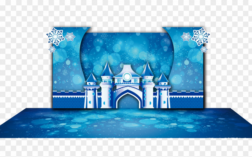 Cartoon Snow Castle Stage Effects Graphic Design PNG