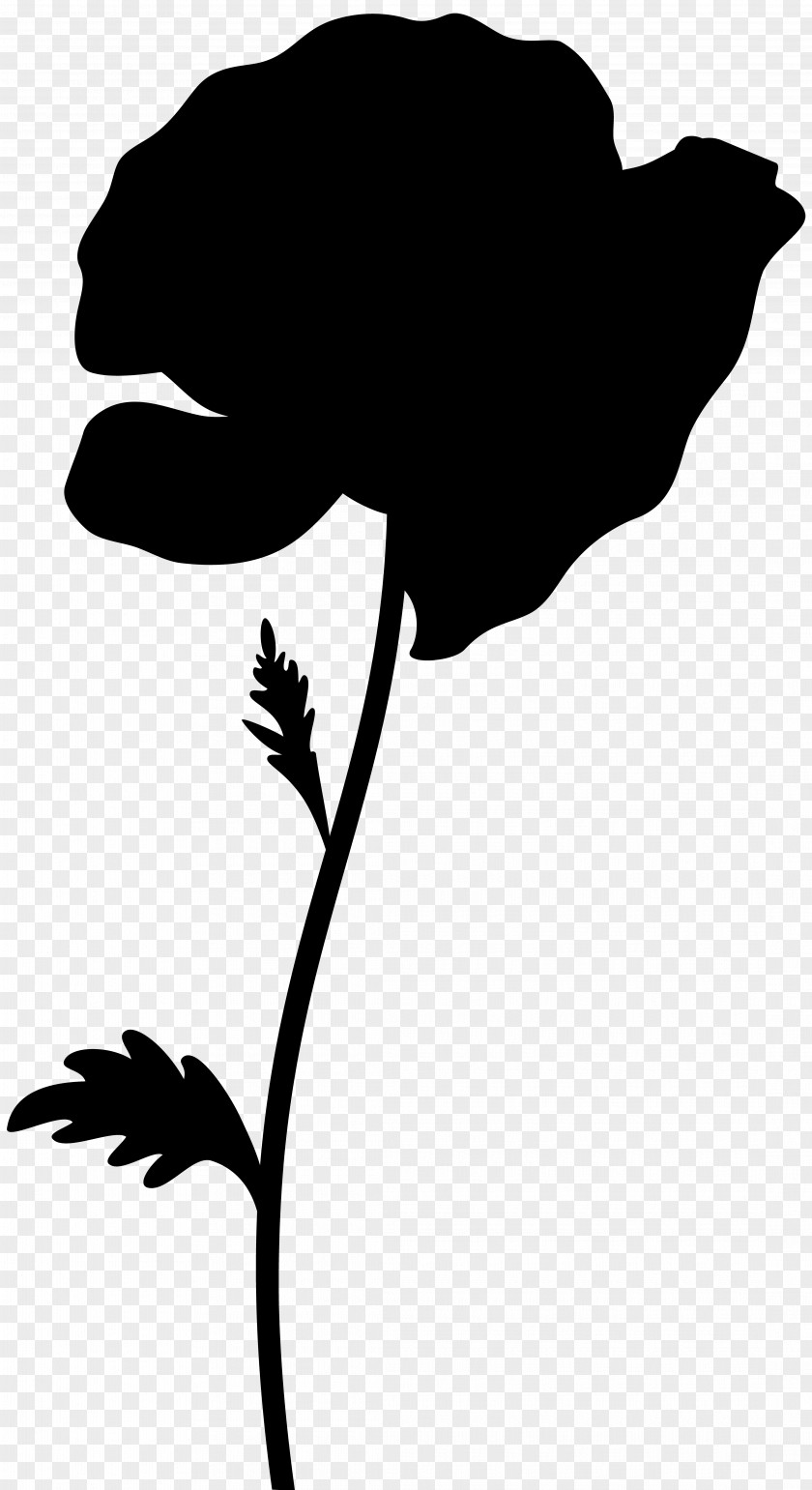 Flower Clip Art Leaf Plant Stem Silhouette PNG