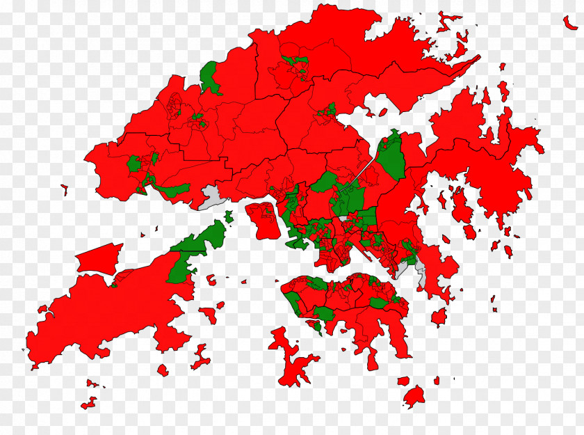 Map Hong Kong Local Elections, 2015 Royalty-free PNG