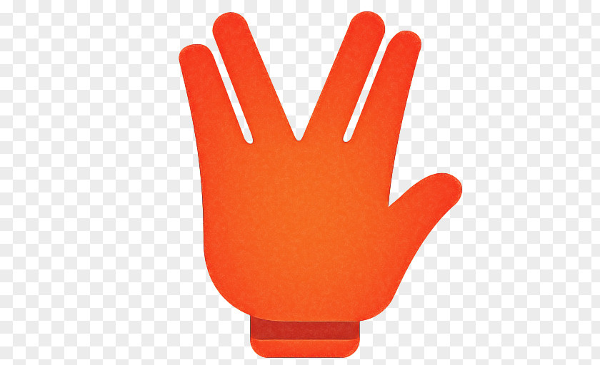 Gesture Safety Glove Orange Background PNG