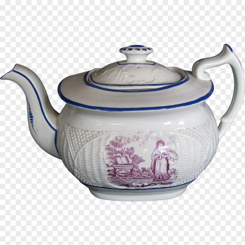 Kettle Teapot Ceramic Blue And White Pottery Cobalt PNG