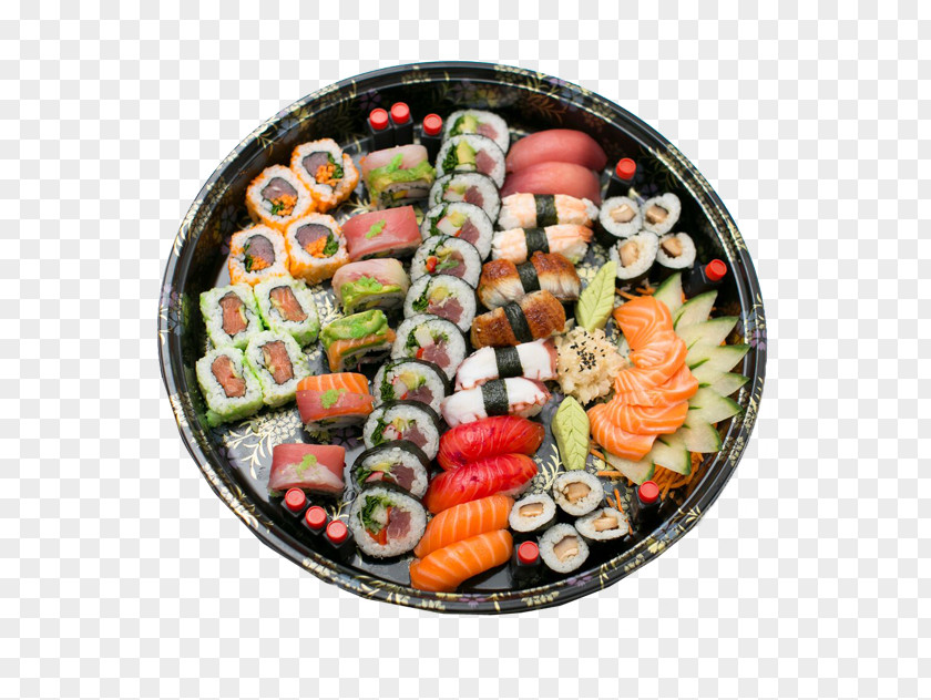 Japanese Sushi California Roll Gimbap Sashimi Platter PNG
