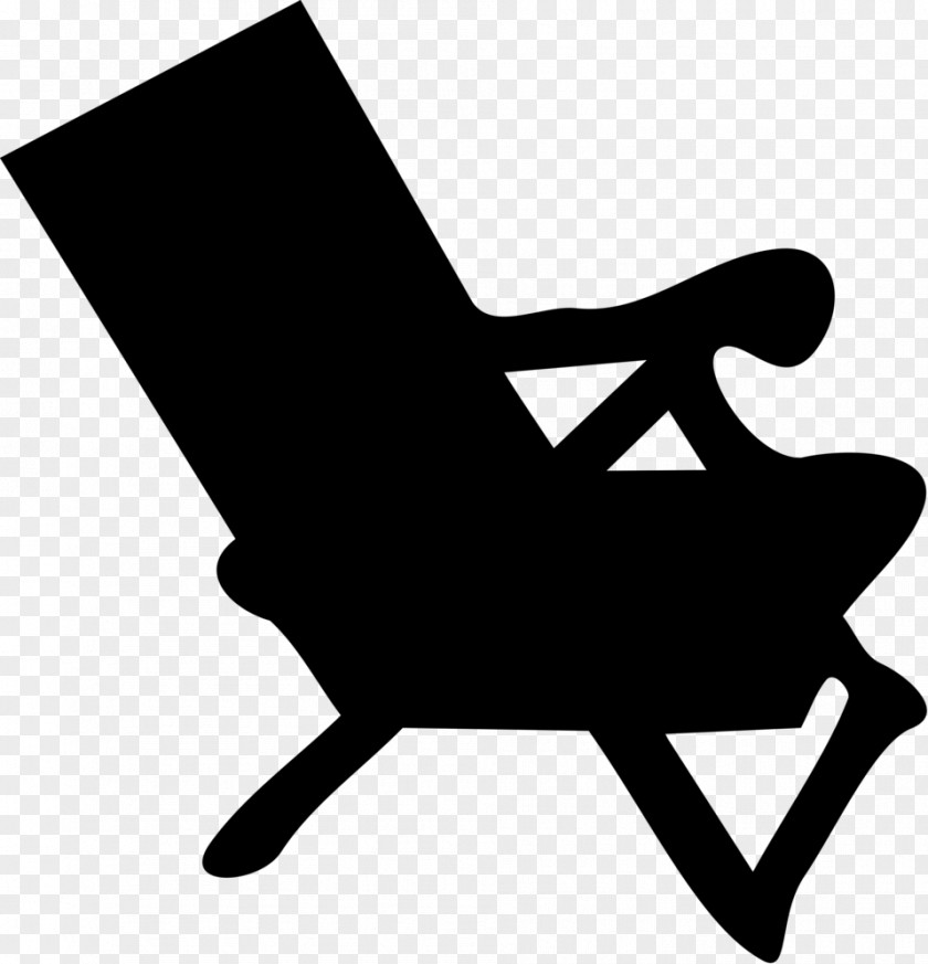 Beach Silhouette Deckchair Clip Art PNG