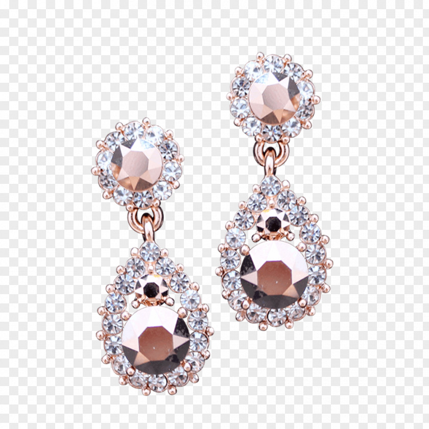 Beauty Queen Earring Crystal Jewellery Lily And Rose Gold PNG