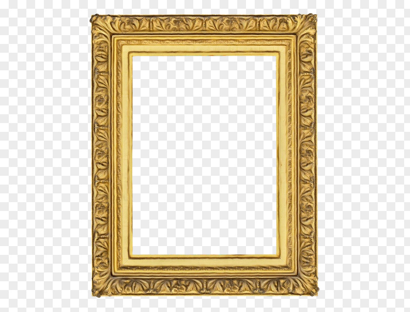 Brass Antique Watercolor Background Frame PNG