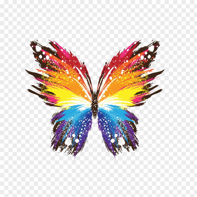 Colorful Butterfly IPhone X Painting Art Wallpaper PNG