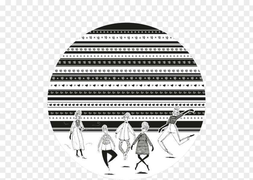 Round Sketch Black And White Place Mats Color PNG