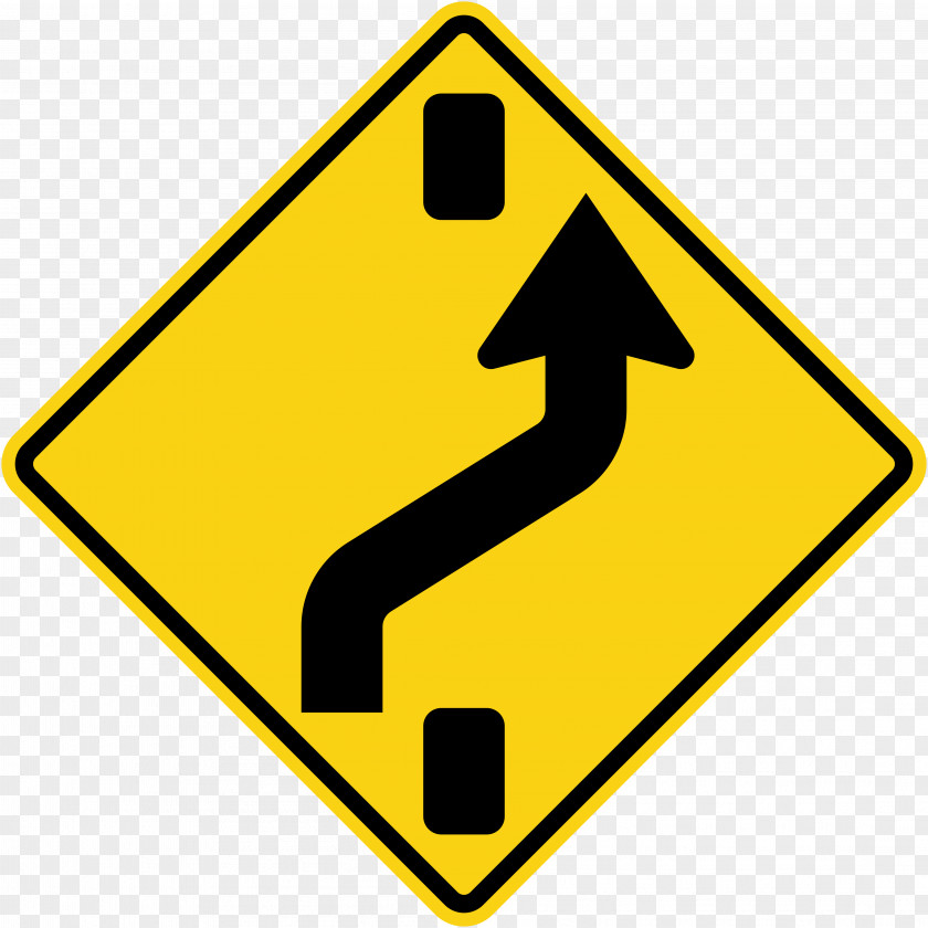Road Traffic Sign Reverse Curve Warning PNG