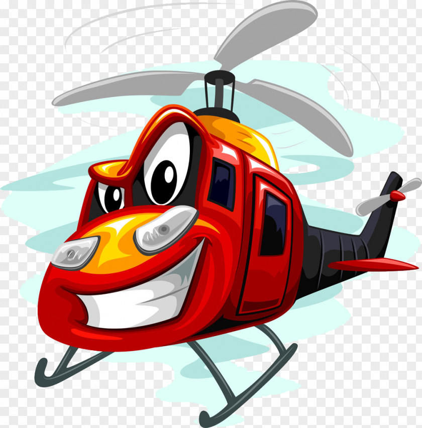 Hand-drawn Cartoon Helicopter Clip Art PNG