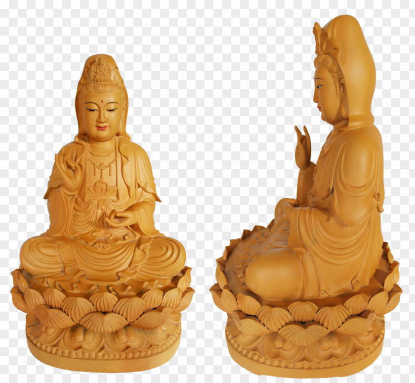 Statue Wood Carving Figurine Meditation PNG
