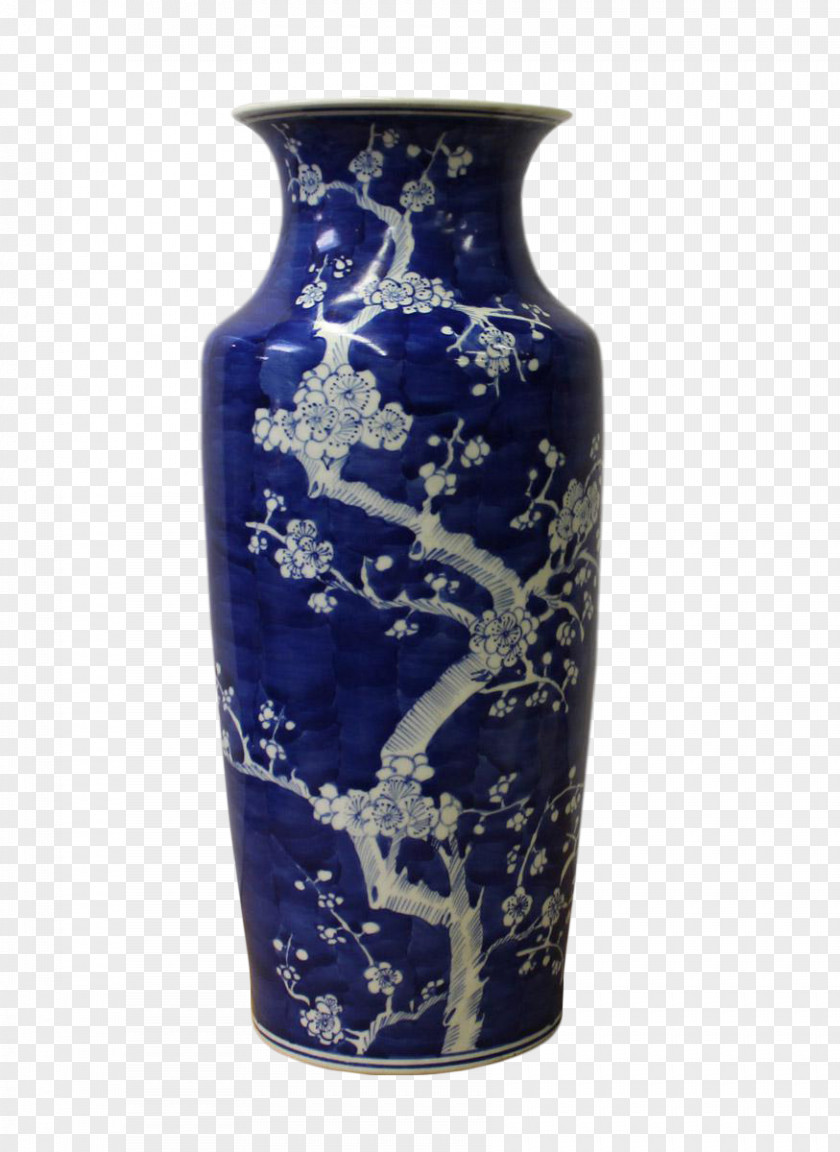 Vase Ceramic Cobalt Blue And White Pottery Porcelain PNG