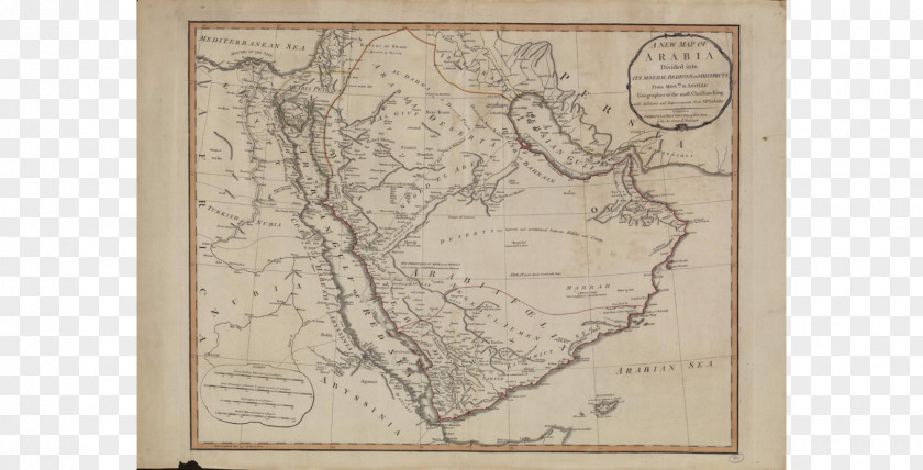Map Arabian Peninsula Geographer English Translation PNG