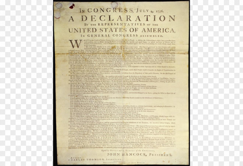 United States Physical History Of The Declaration Independence Broadside PNG