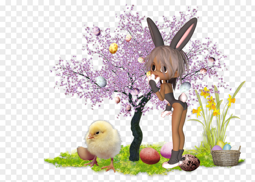 Rabbit Easter Bunny Hare Hummingbird Spring PNG