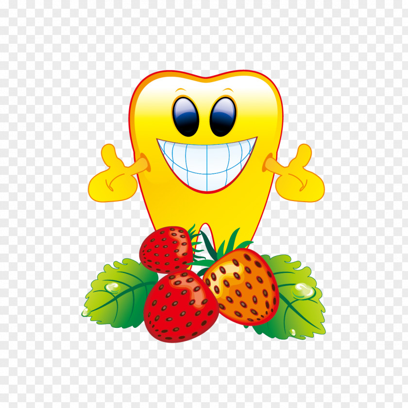 Vector Teeth And Strawberries Tooth Pathology Clip Art PNG