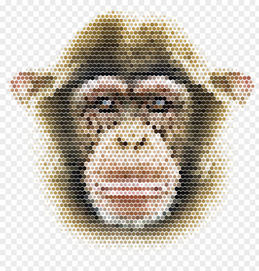 Vector Mosaic Monkey Chimpanzee Shape Illustration PNG