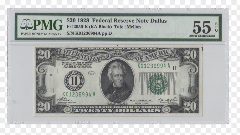 Banknote Federal Reserve Note United States Twenty-dollar Bill One-dollar Dollar PNG
