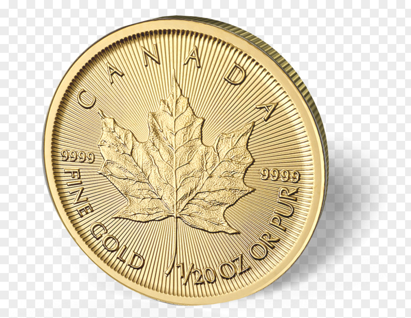 Canadian Gold Maple Leaf Bullion Coin Mint PNG