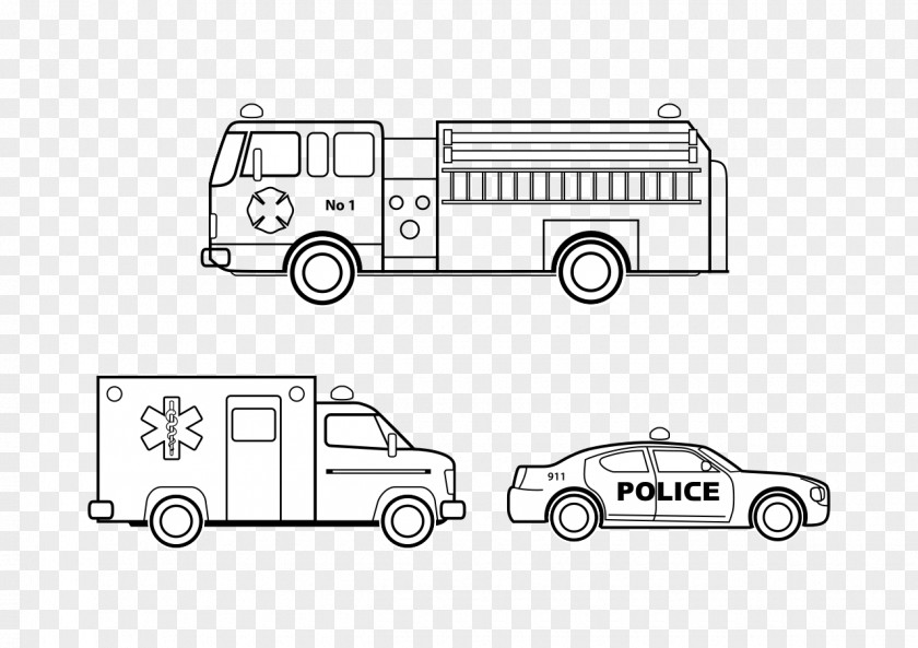 Car Colouring Pages Emergency Vehicle Coloring Book PNG