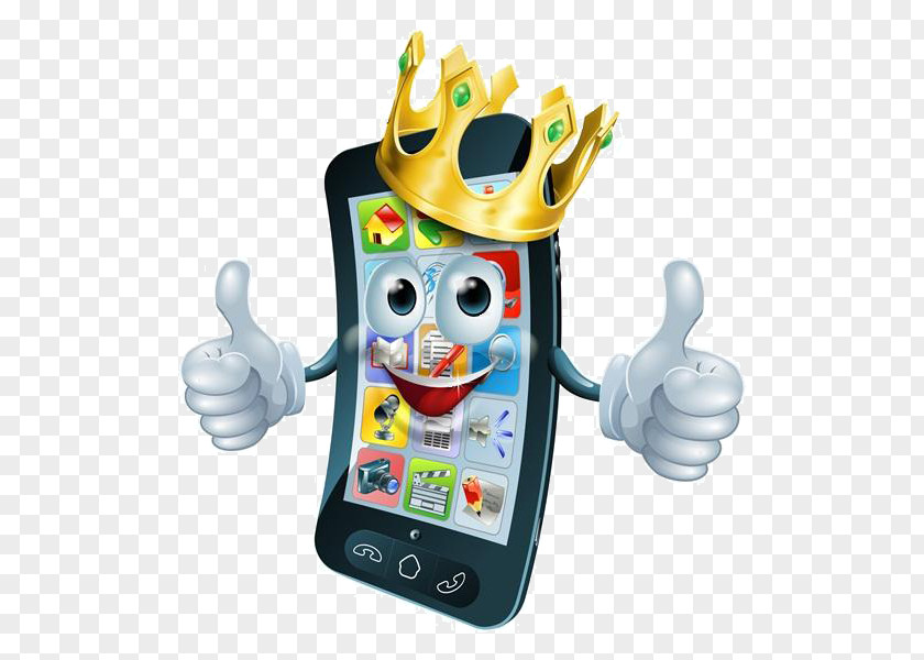 Cartoon Expression Mobile Phone Crown PNG