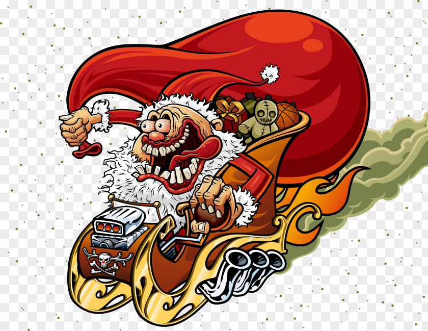Santa Claus Vector Christmas Card PNG