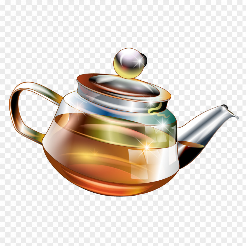 A Pot Of Black Tea Vector Teapot Illustration PNG