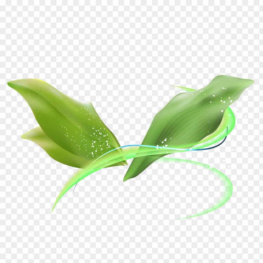 Vector Green Leaves And Decorative Hair Aperture Light Leaf PNG