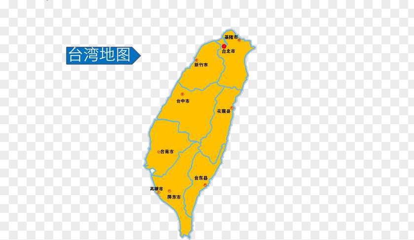 Yellow Taiwan Map Taipei Penghu Kinmen PNG