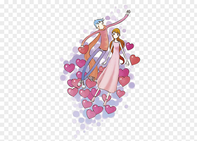 Cartoon Love Couple Material Significant Other Illustration PNG