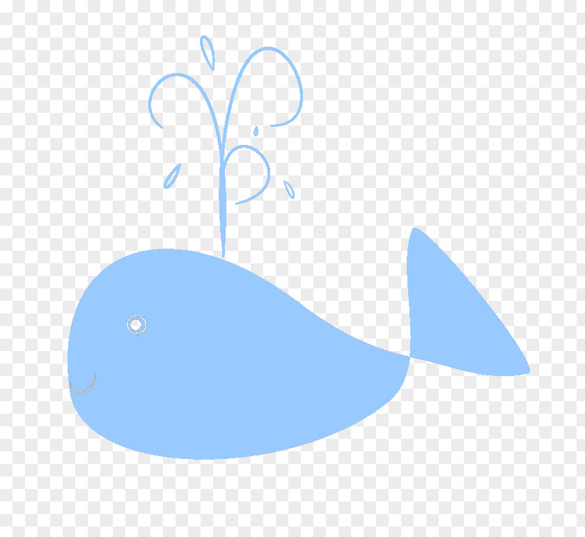 Simple Blue Whale Element Clip Art PNG