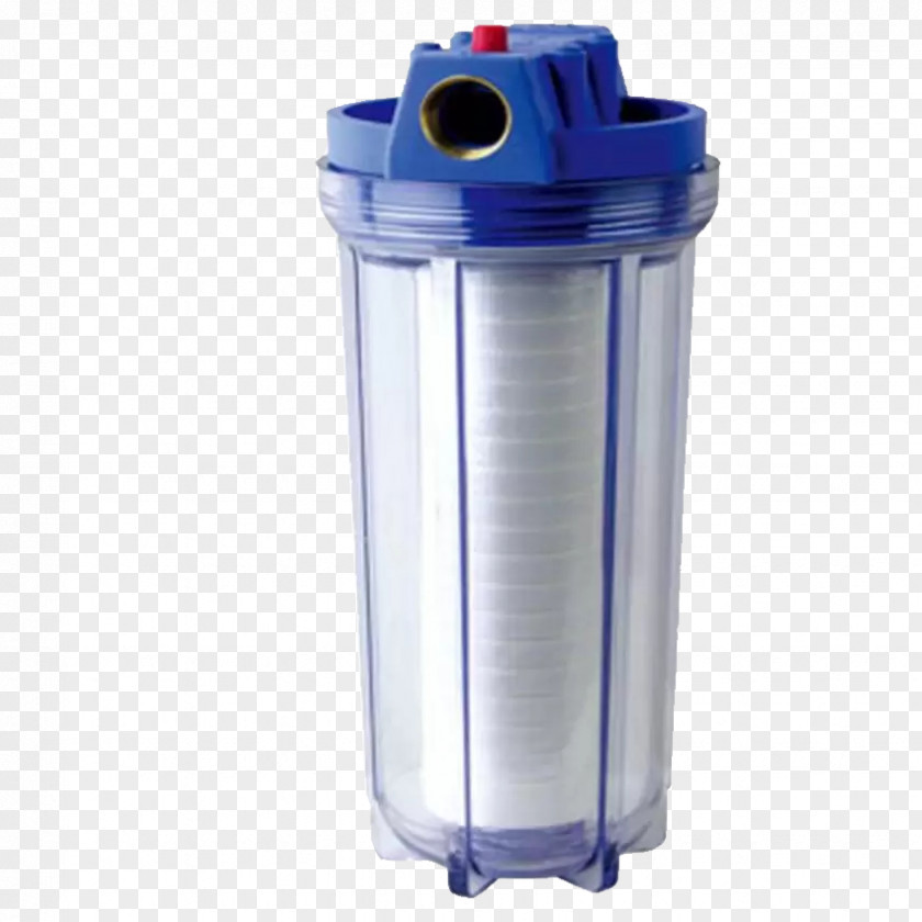 Water Filter Cobalt Blue Plastic Cylinder PNG