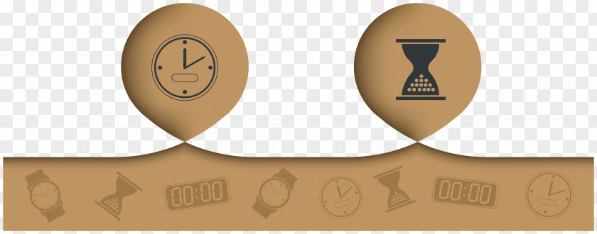 Brown Hourglass Vector Infographic PNG