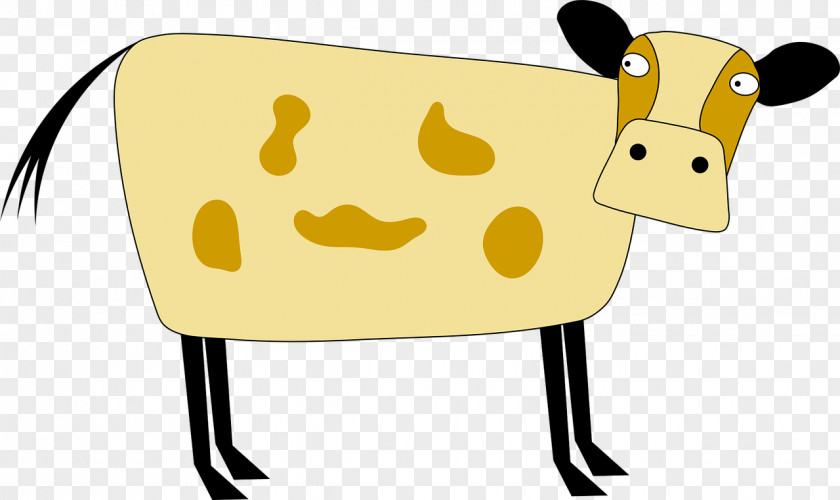 Yellow Cow Ayrshire Cattle Joke Milking Illustration PNG