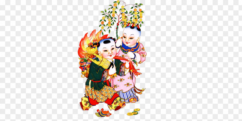 China Doll A New Year Picture Chinese U6768u67f3u9752u5e74u753b Budaya Tionghoa PNG