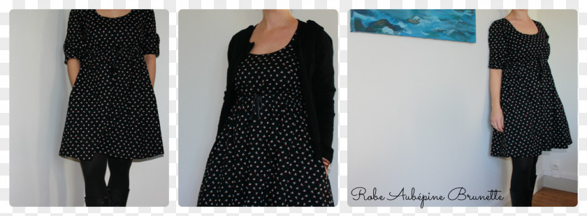 Dress Little Black Polka Dot Fashion Sleeve PNG