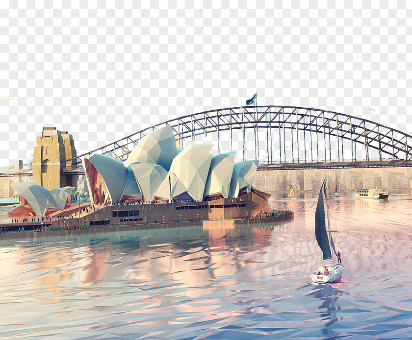 Perspective Sydney Opera House Low Poly Etihad Airways Art Illustration PNG