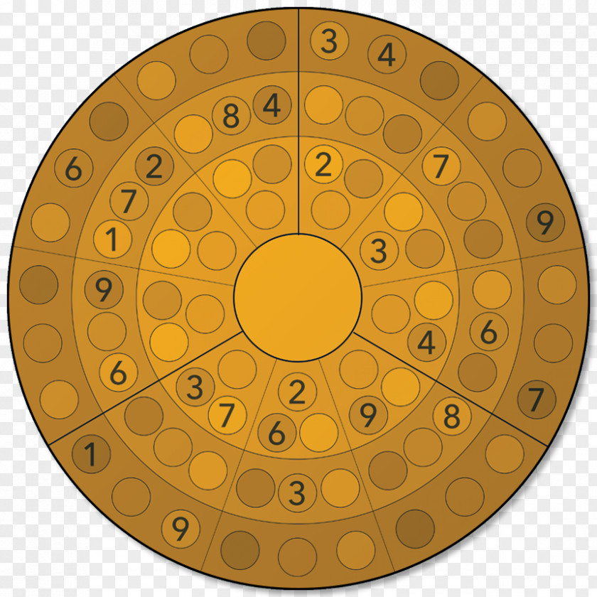 Round Gold Sudoku Game Portrait PNG