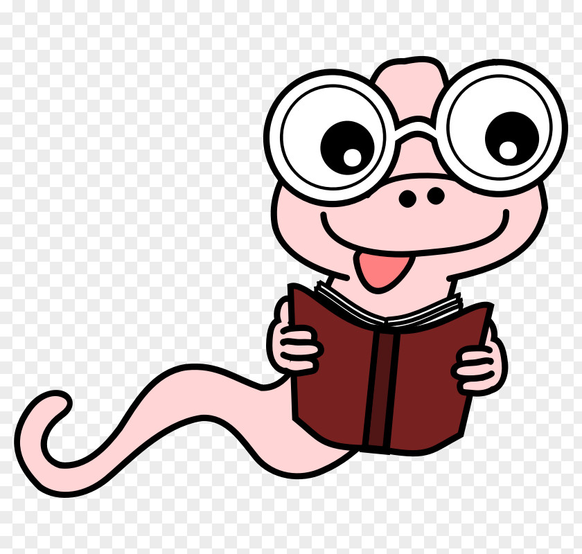 Cartoon Worm Images Reading Book Clip Art PNG