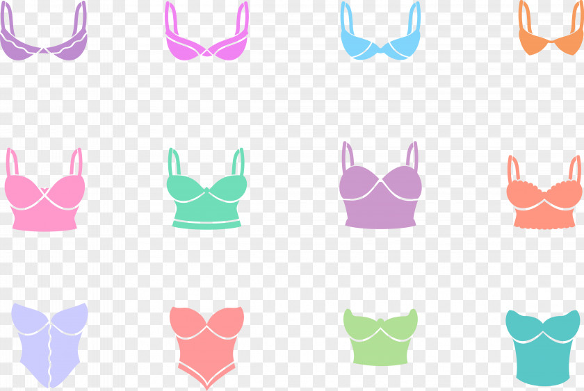 Colorful Bra Blue Red Download PNG