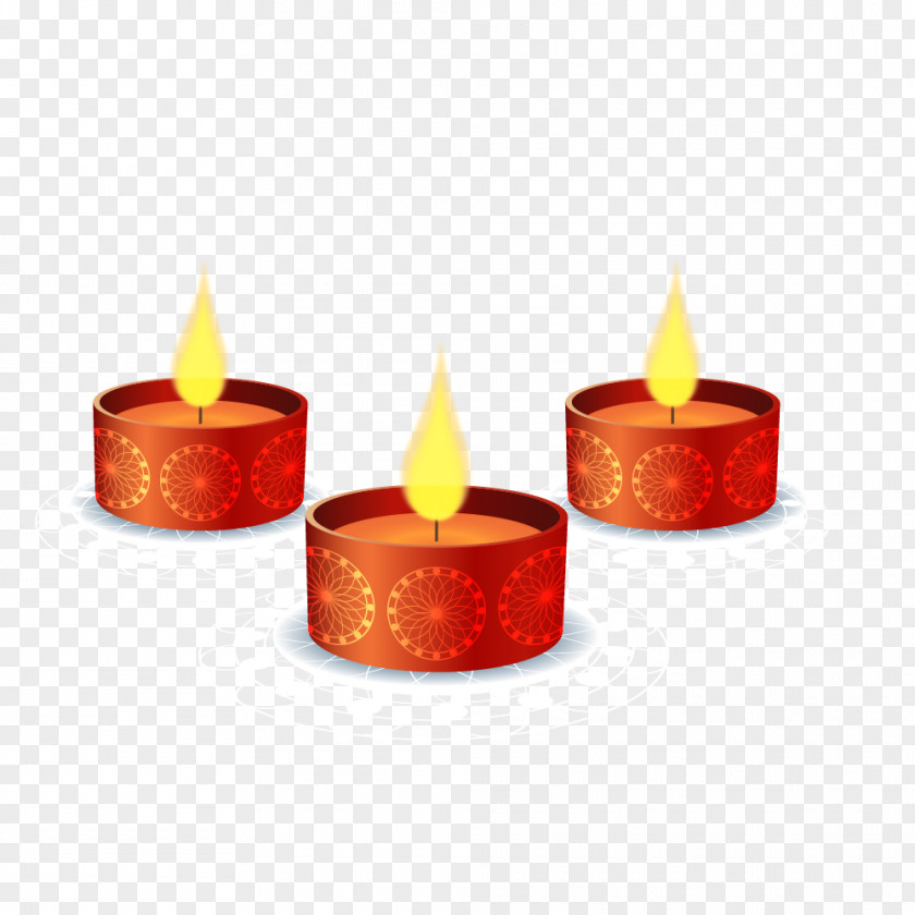 The Red Candle Lamp Eid Blue PNG