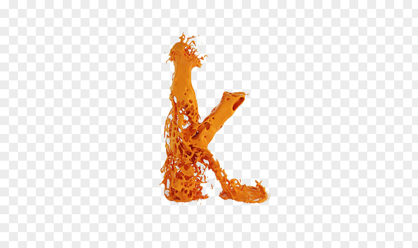 Orange Thread Empty K Juice Letter Font PNG