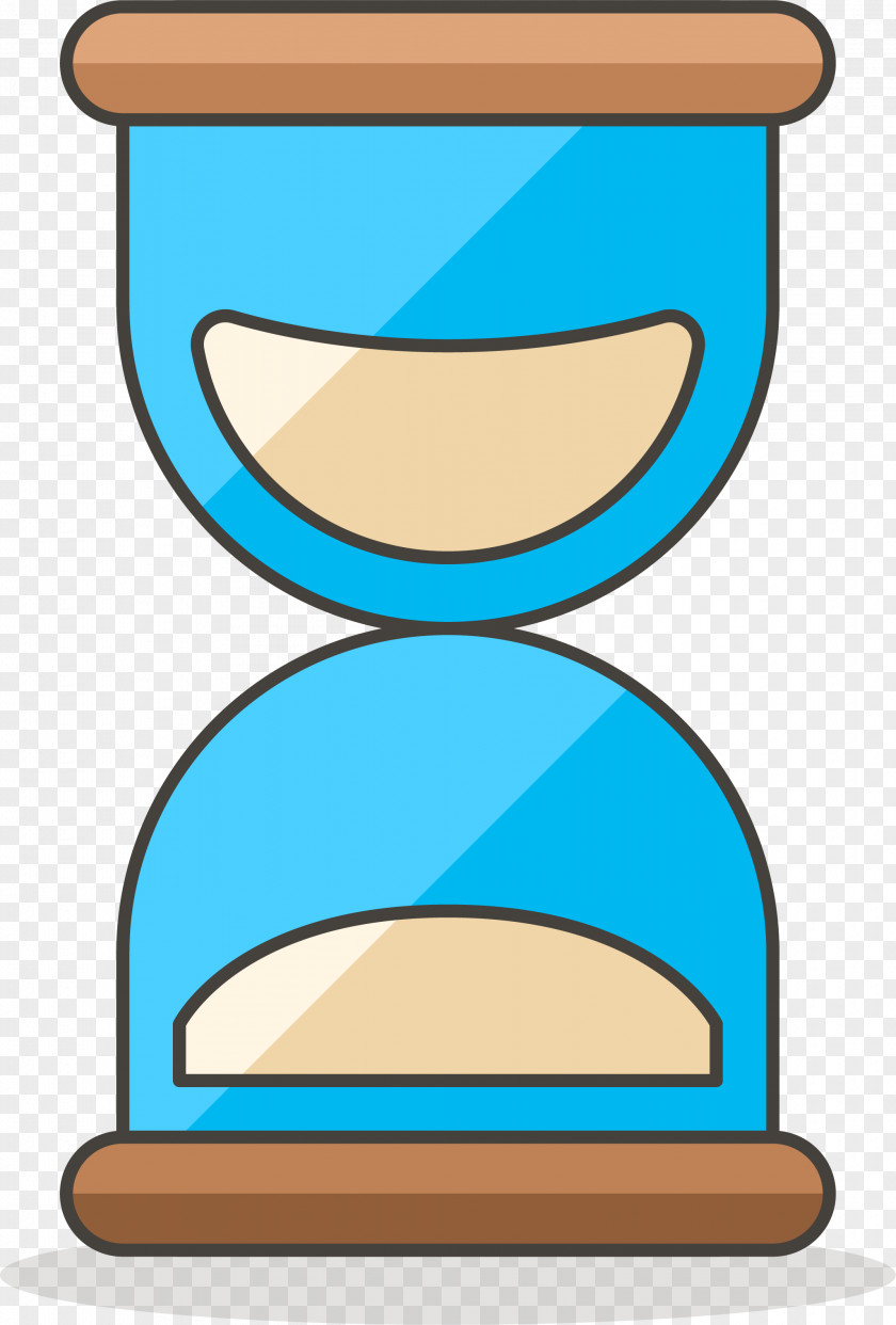 Simple Blue Hourglass Clock Icon PNG