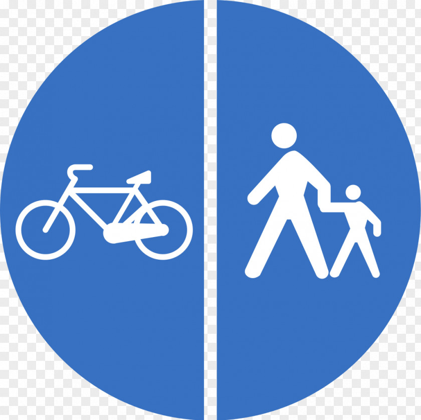 Road Sign Traffic Mandatory Pedestrian Cycling PNG