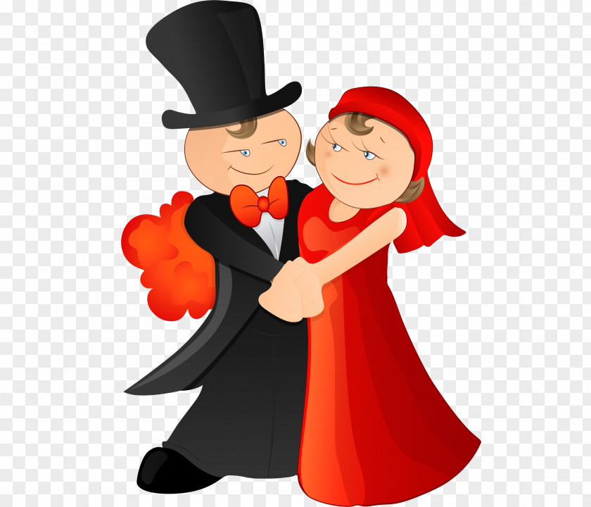 The Bride And Groom Dancing Cartoon Marriage Illustration PNG